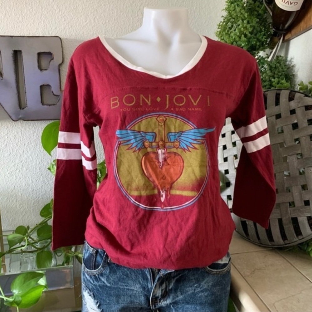 Bon Jovi burgundy with white trim